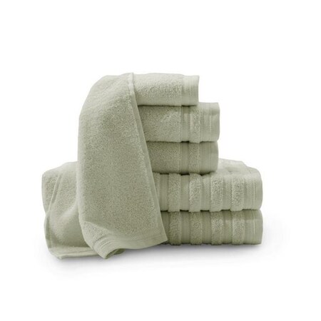 Baltic Linen Baltic Linen 0353558670 Pure Elegance 100 Percent Turkish Cotton 6 Piece Luxury Towel Set - Sage Green 3535586700000